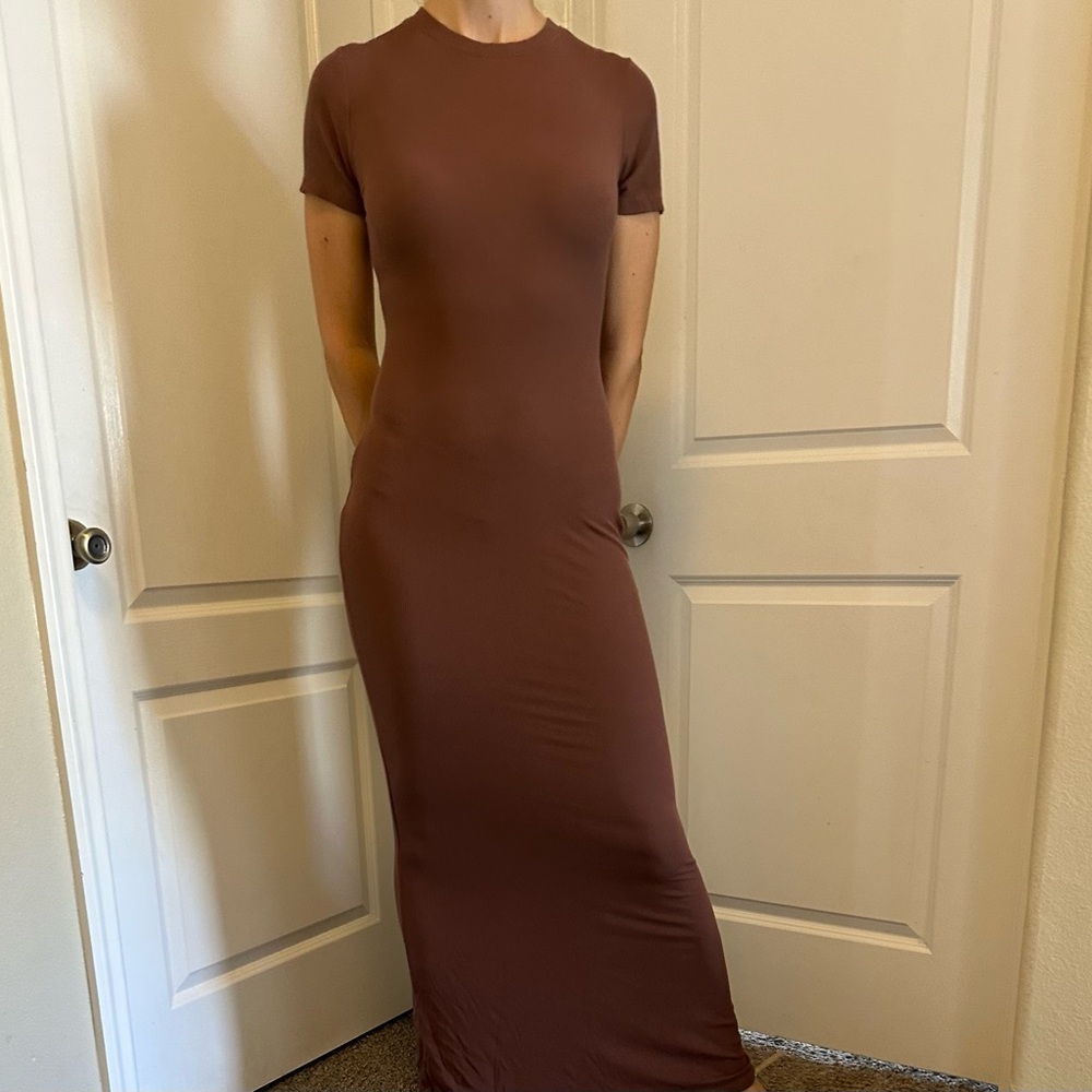 Elegant Brown Maxi Dress